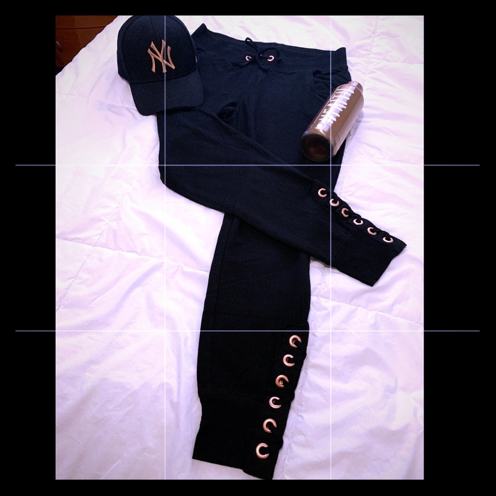 Express Joggers (Black and Rose Gold)